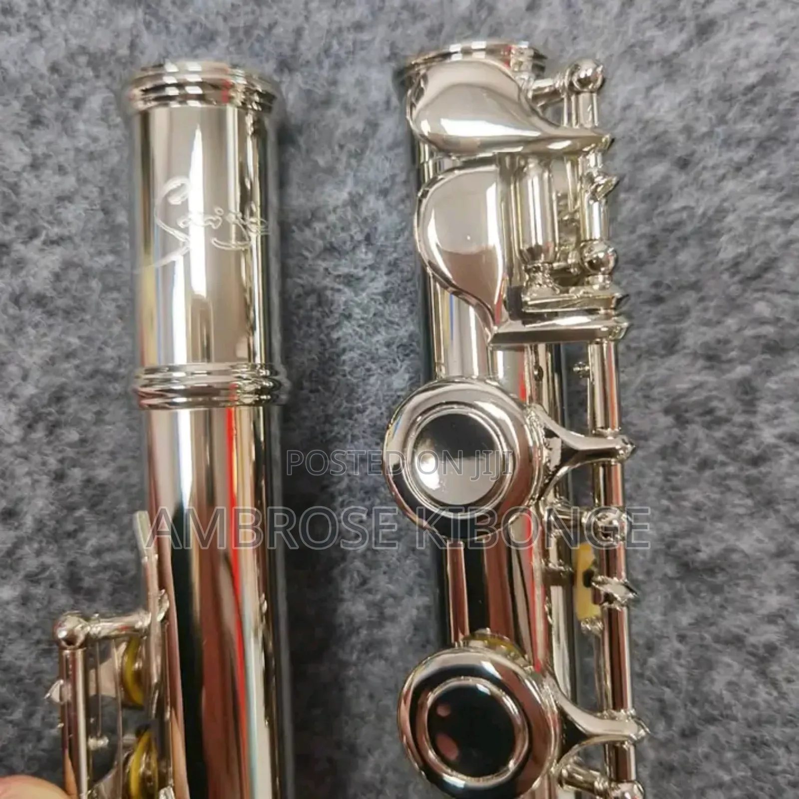 Original Professional Silver Flute With Hard Case and Gloves