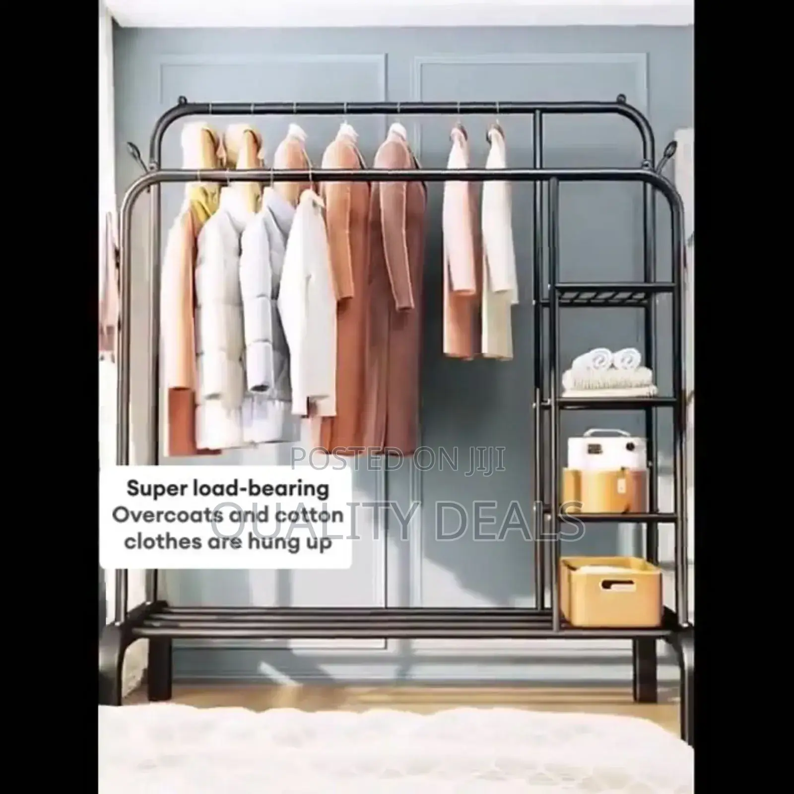 Double Pole Metal Clothes Hanger Rack