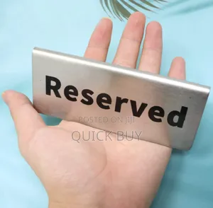 Reflective Stainless Metal Reserved Table Sign (Double Sided