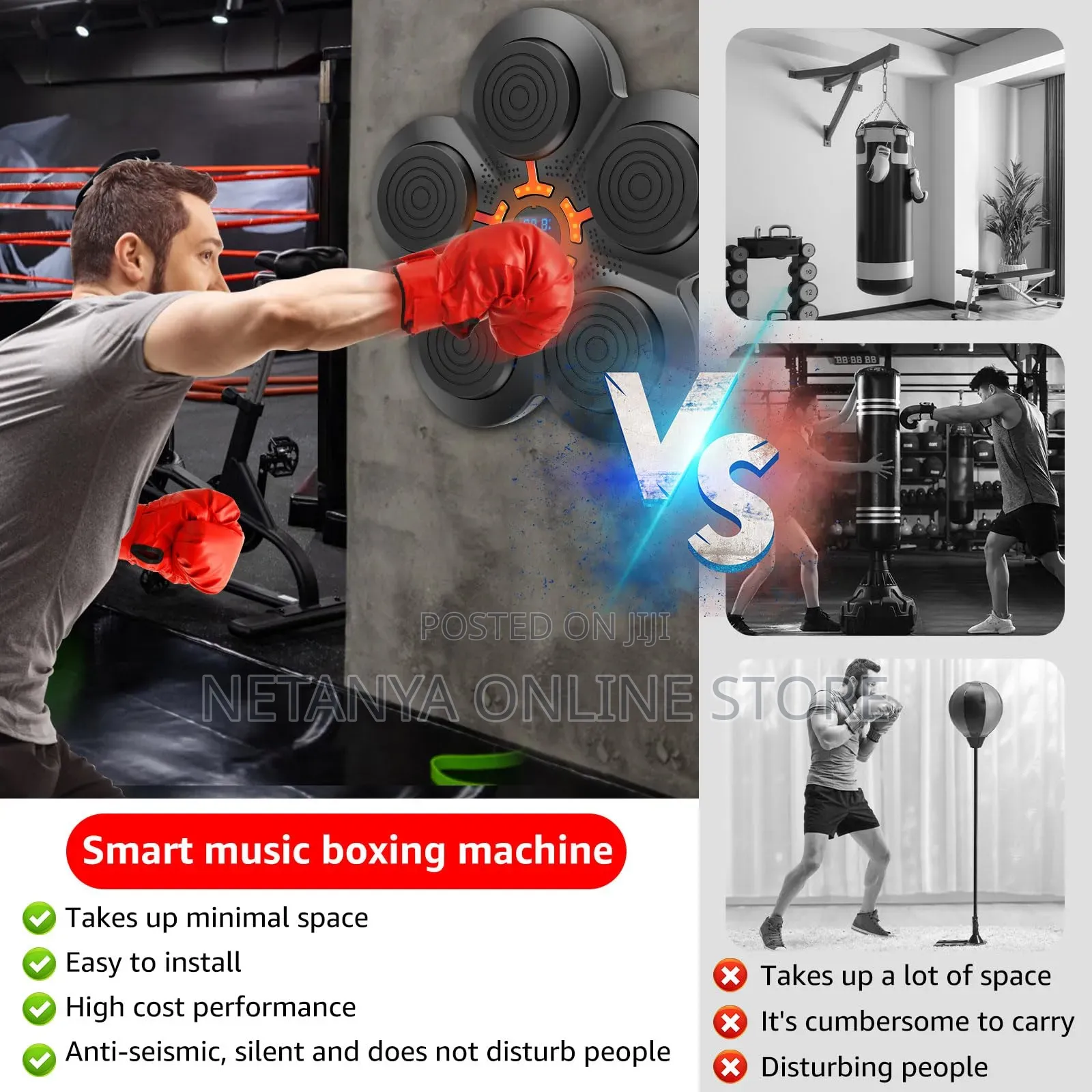 Smart Boxing Pad With Inbuilt Bluetooth Speaker and Gloves