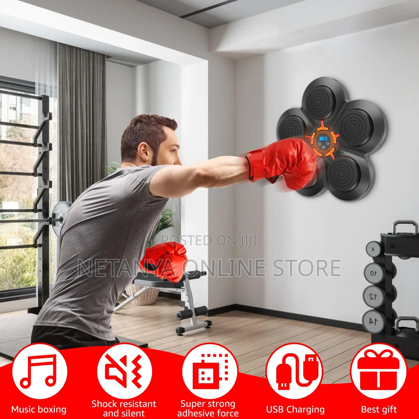 Smart Boxing Pad With Inbuilt Bluetooth Speaker and Gloves