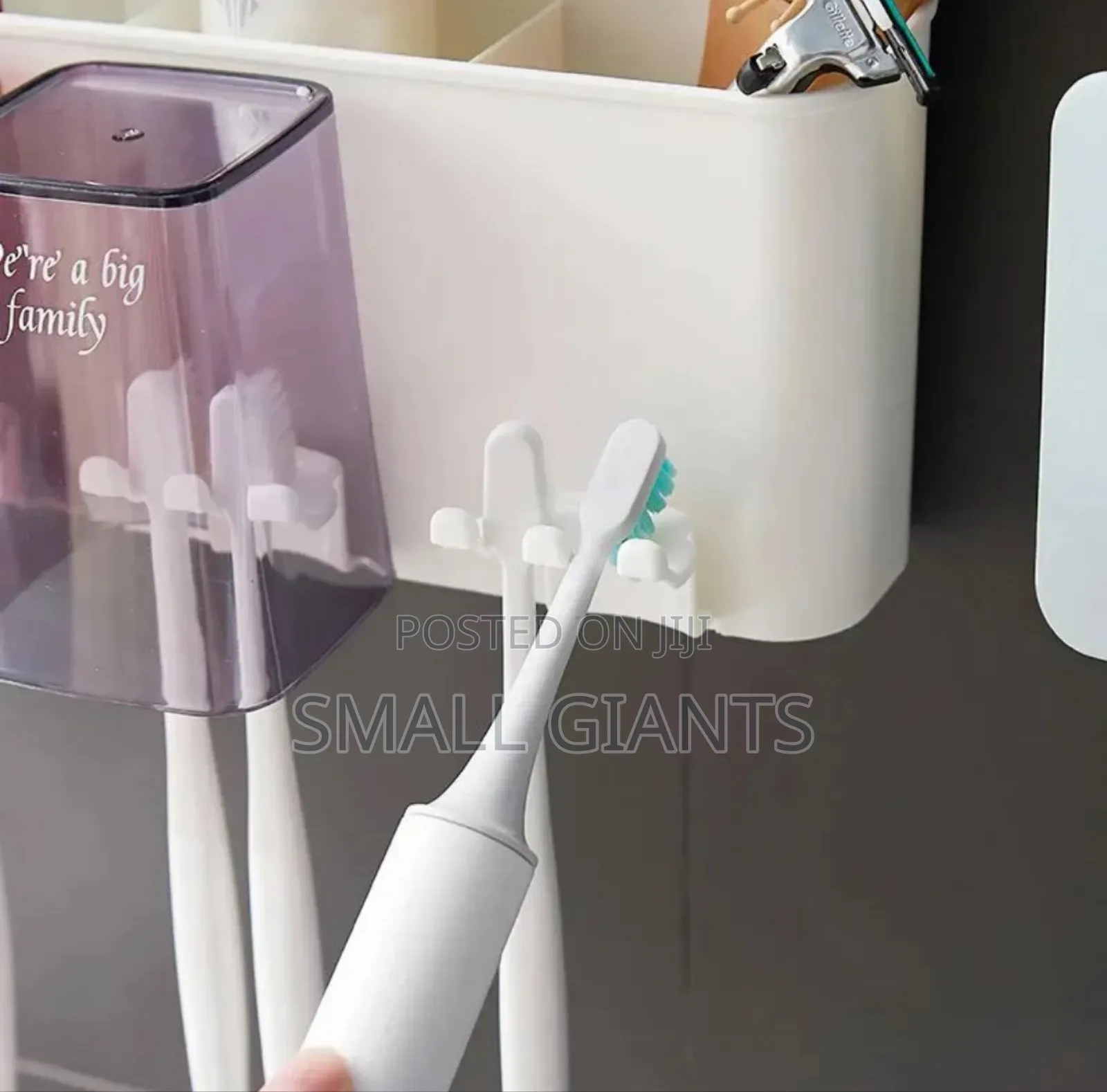 3in1 Bathroom Organizer, Toothbrush Holder Paste Dispenser