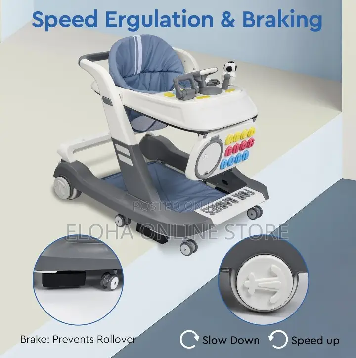4 in 1 Folding Baby Walker,
