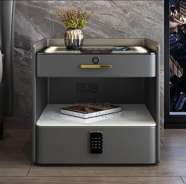 Multifunctional Bedside Table With Combination Lock