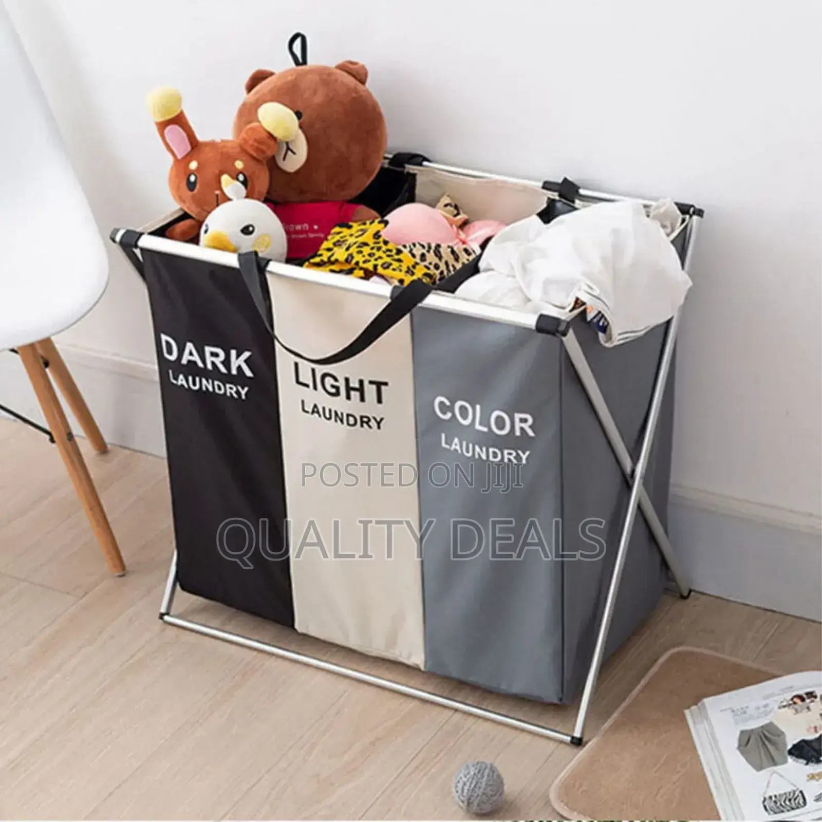 3 Grid Modern Foldable Laundry Basket