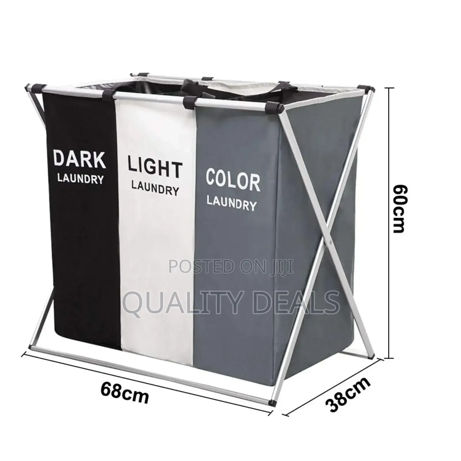 3 Section Home Laundry Basket