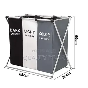 3 Section Home Laundry Basket
