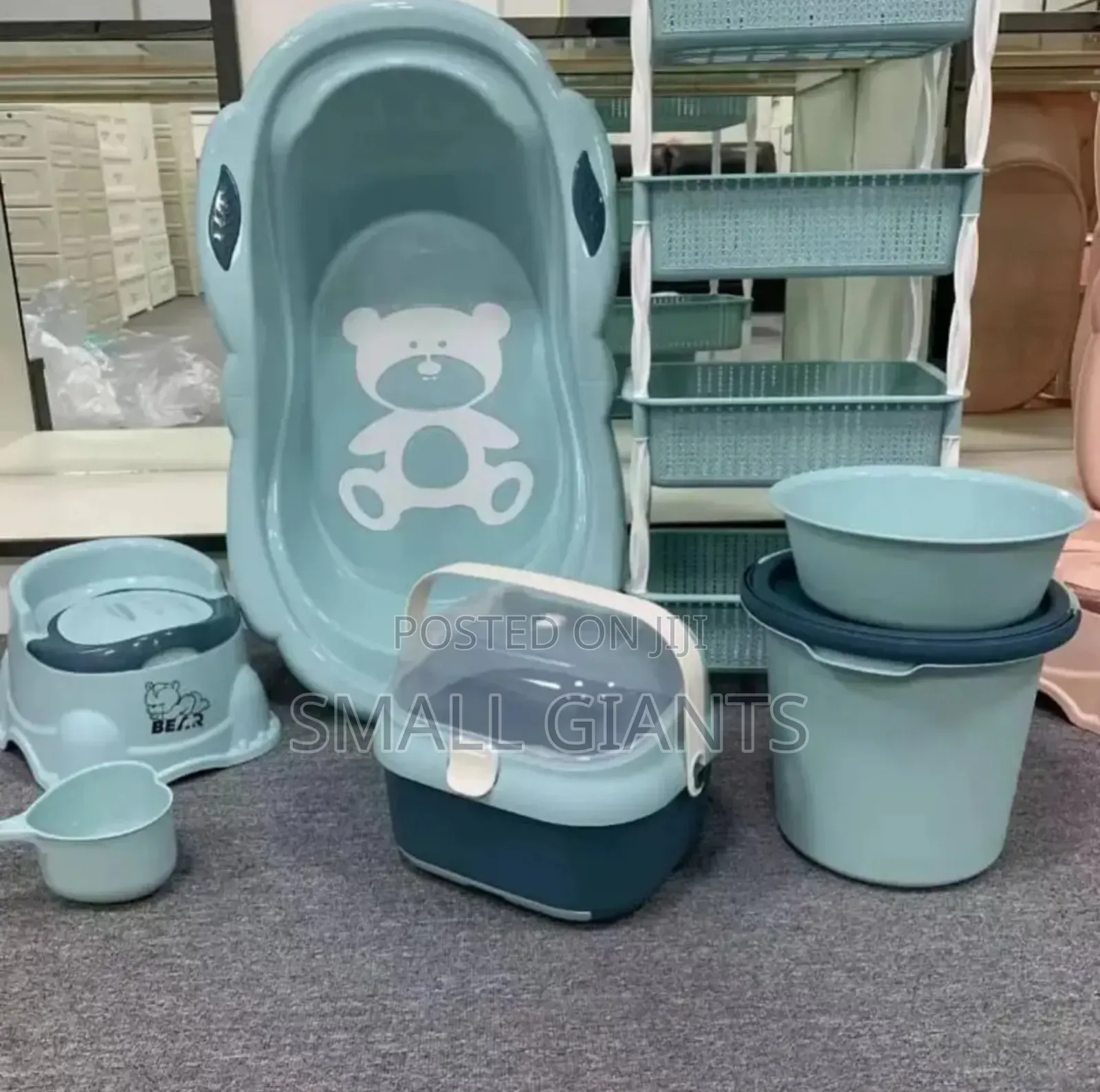 Baby Bath Kit Set With Baby Storage Shelf