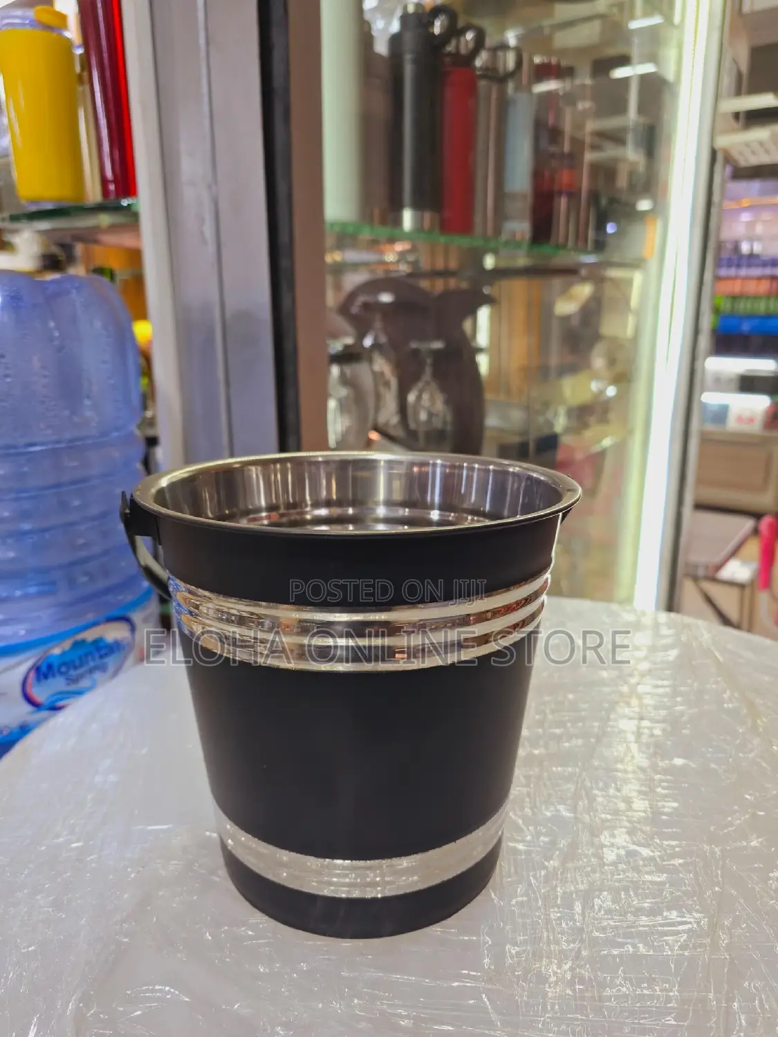 Black Stainless Steel Wine Champagne Bucket