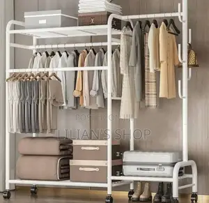 Metallic Shoe and Garment Rack