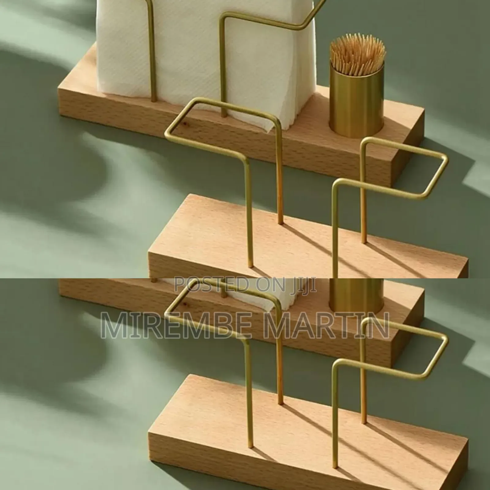 Wooden Tissue With Teethpick Holder