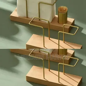 Wooden Tissue With Teethpick Holder