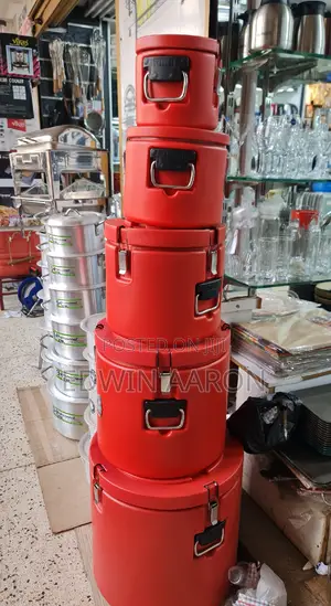 5pcs Insulated Double Wall Food Carriers (Red)