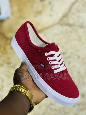 Original Maroon Velvet Vans Off the Wall Sneakers
