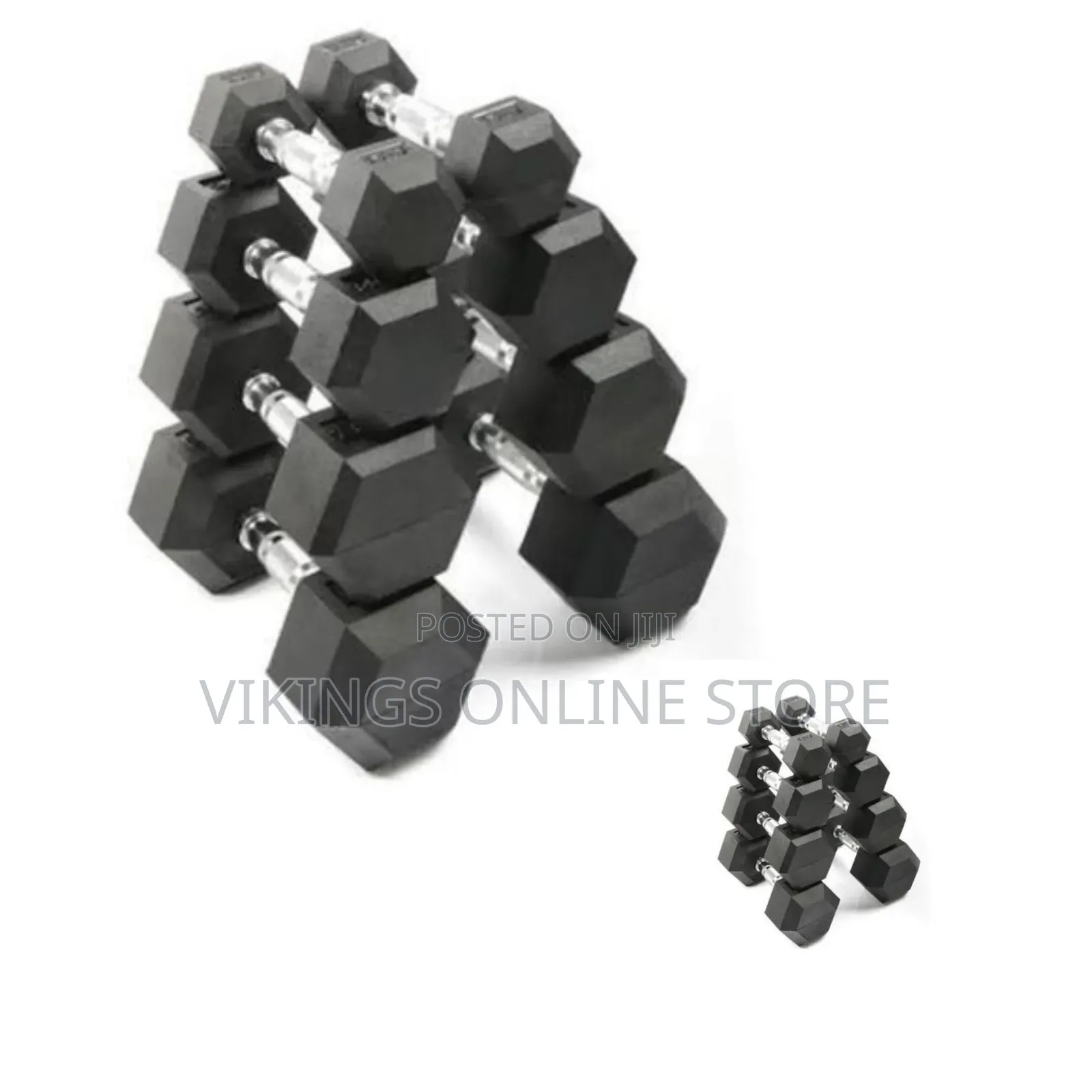 Pair of Rubber Coated Dumbbells 5kg Each- Multicolour