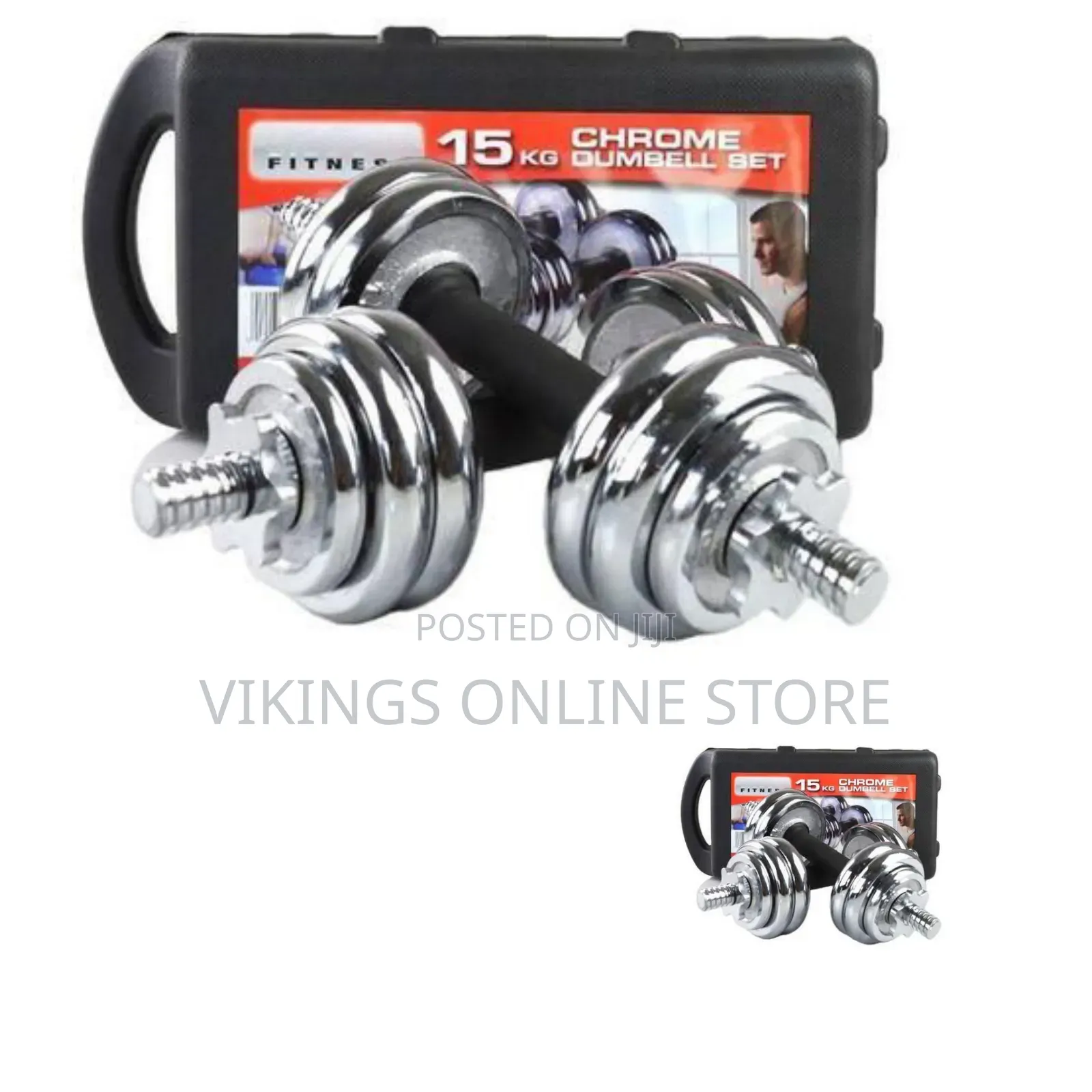 Chrome Dumbbells 15kg Set - Multicolour
