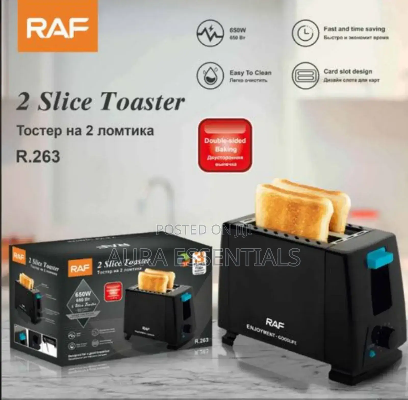New Extramile Quality RAF 2 Slicer Bread Toaster