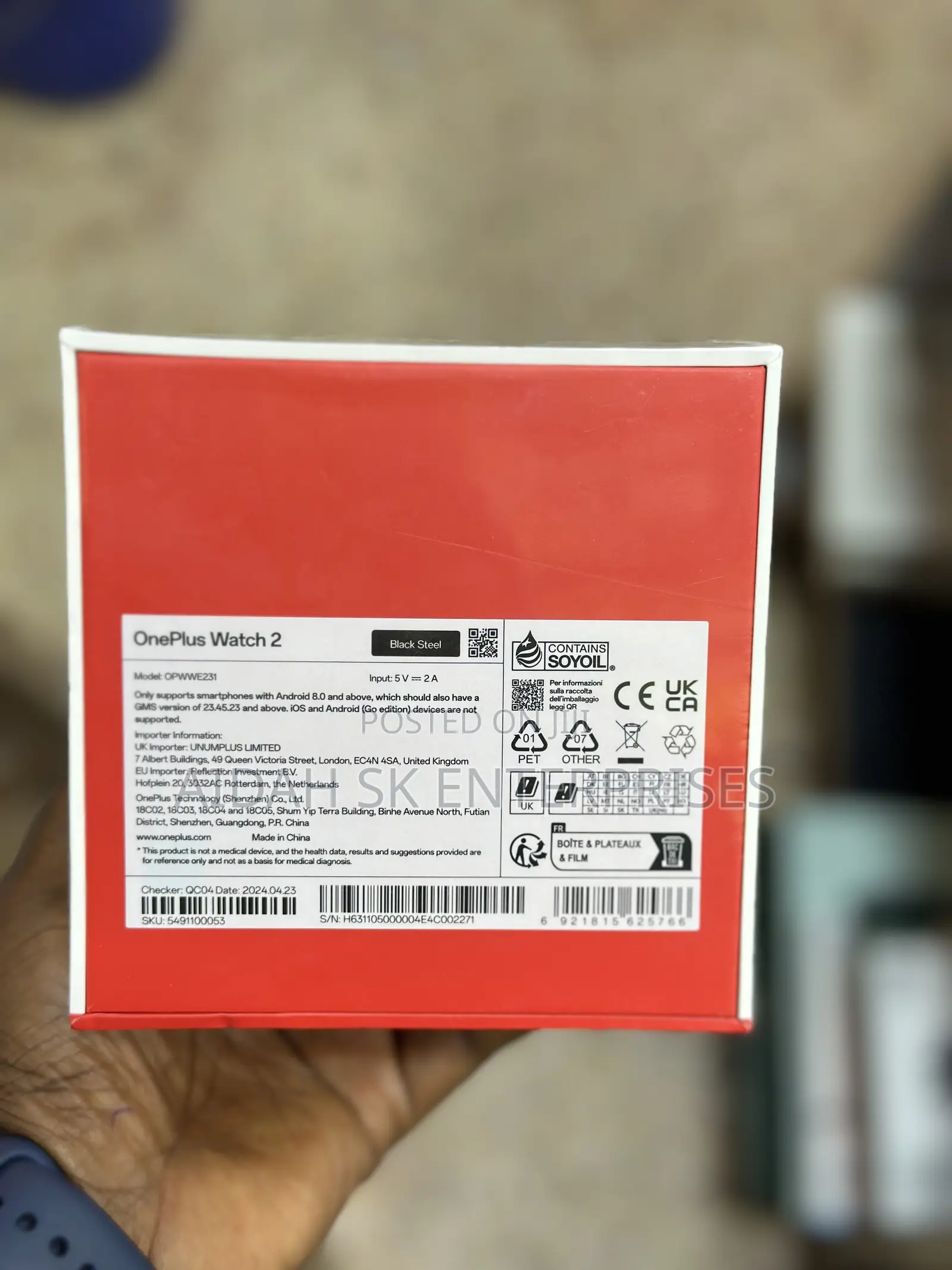 Oneplus Watch 2 Black Steel, 32GB, 100-Hour Battery, Health