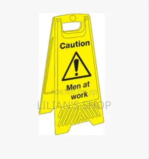 Reflective Caution Men At Work Sign