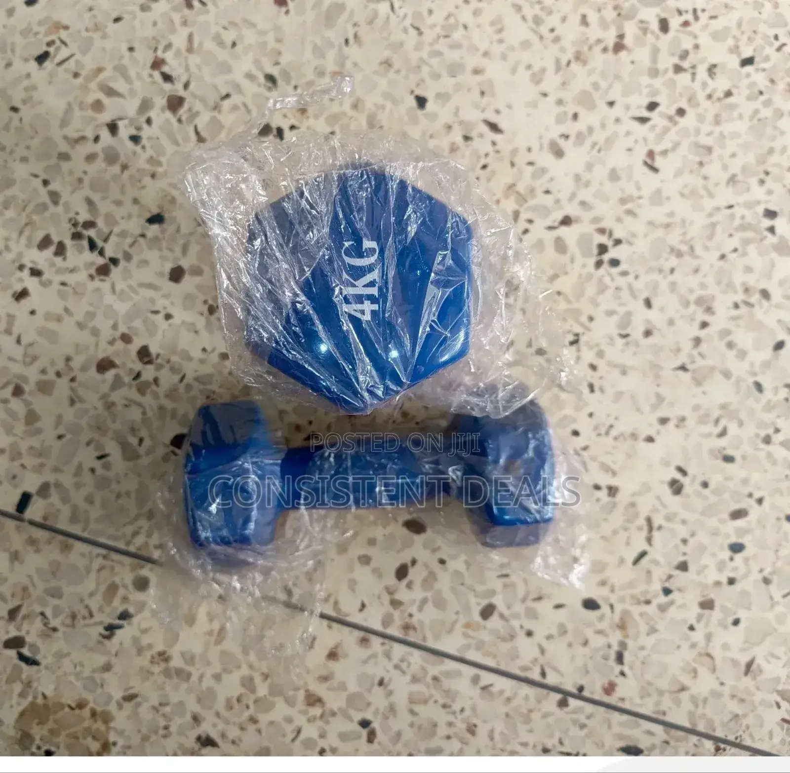 Pair of 4kg Vinyl Coated Hex Dumbells