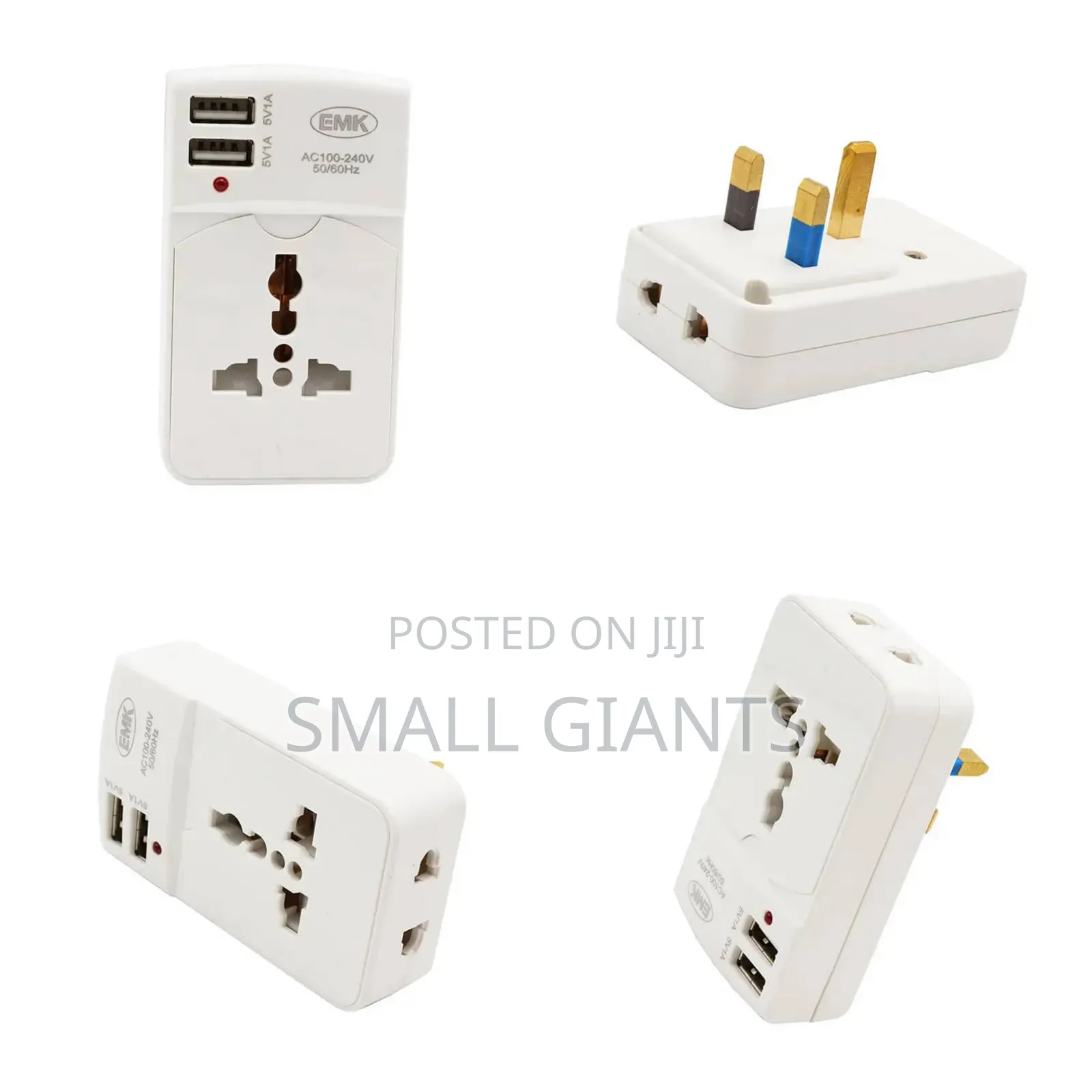 3 Pin/Uk Universal Plug With 2 USB Ports,2 Way Multi Adapter