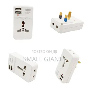 3 Pin/Uk Universal Plug With 2 USB Ports,2 Way Multi Adapter