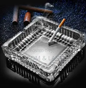 Crystal Clear Four Square Glass Ashtray