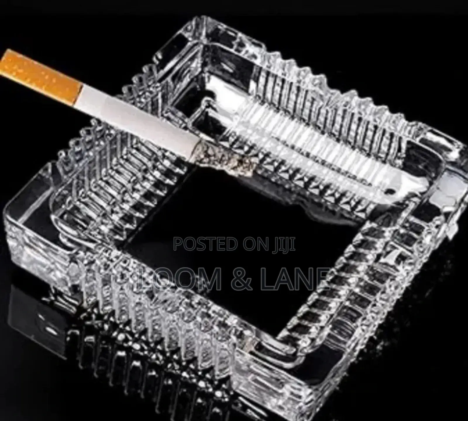 Crystal Clear Four Square Glass Ashtray