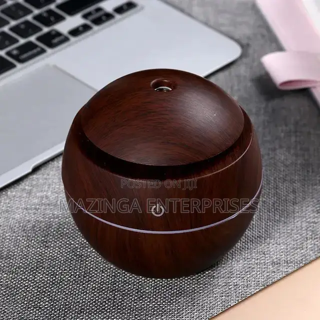 Portable Round Wooden Desk Cool Mist Aroma Humidifier