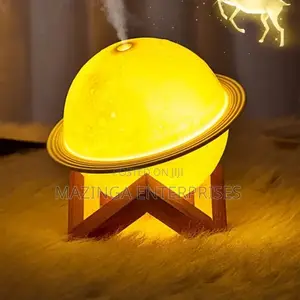 Ultrasonic Moon Planet Round Humidifier With Wooden Stand