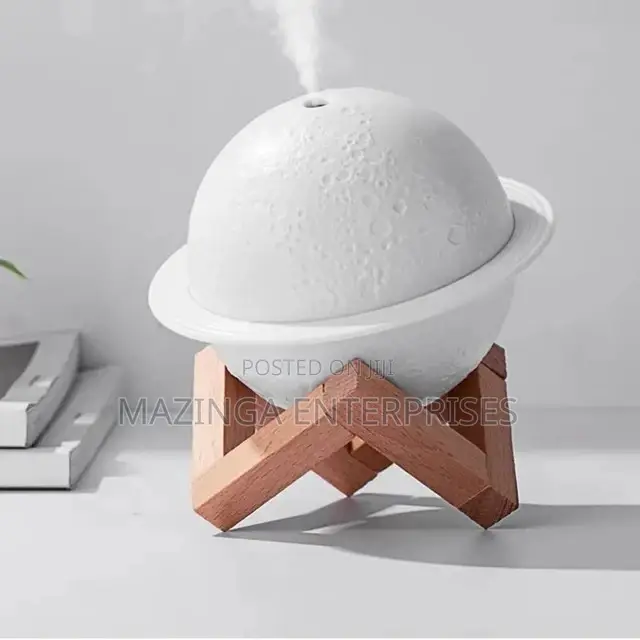 Ultrasonic Moon Planet Round Humidifier With Wooden Stand