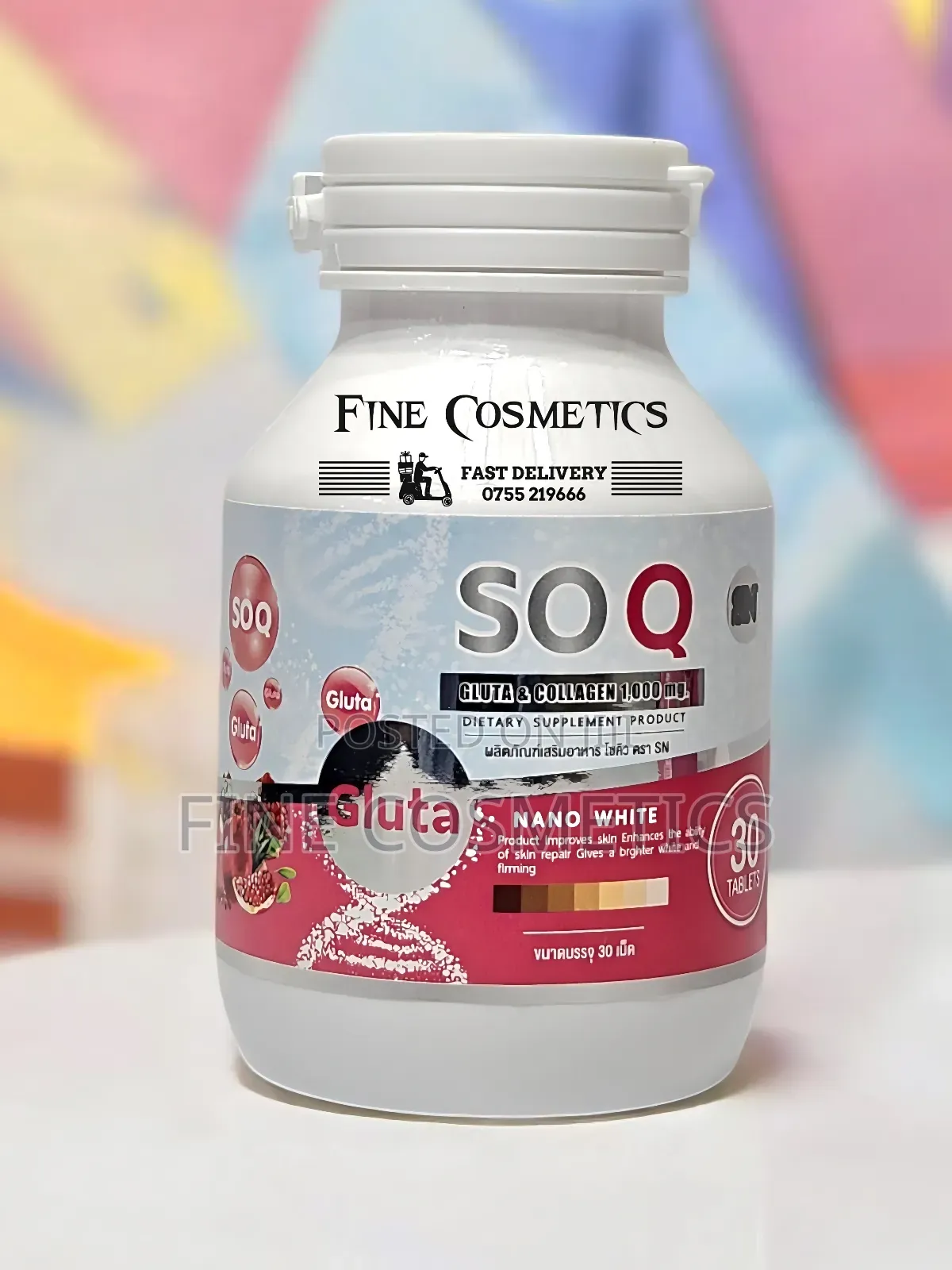 SOQ Glutathione + Collagen 10000mg Nano Skin Whitening Pills