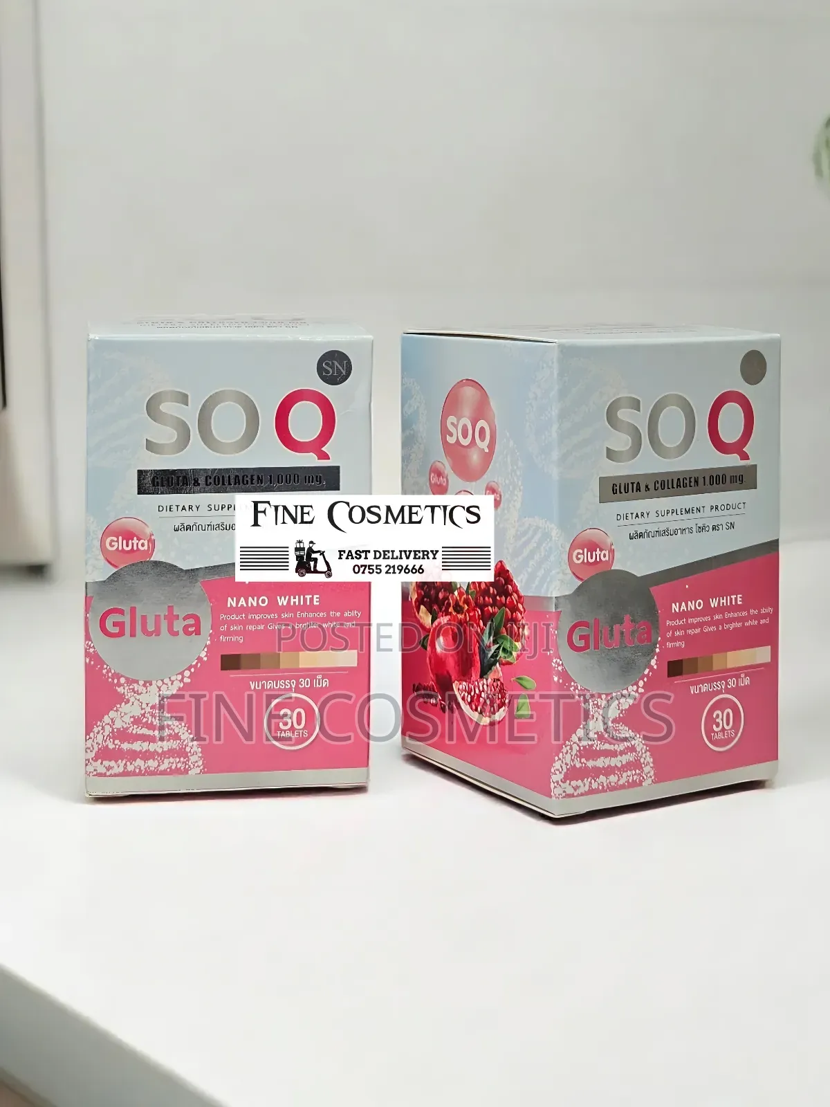 SOQ Glutathione + Collagen 10000mg Nano Skin Whitening Pills