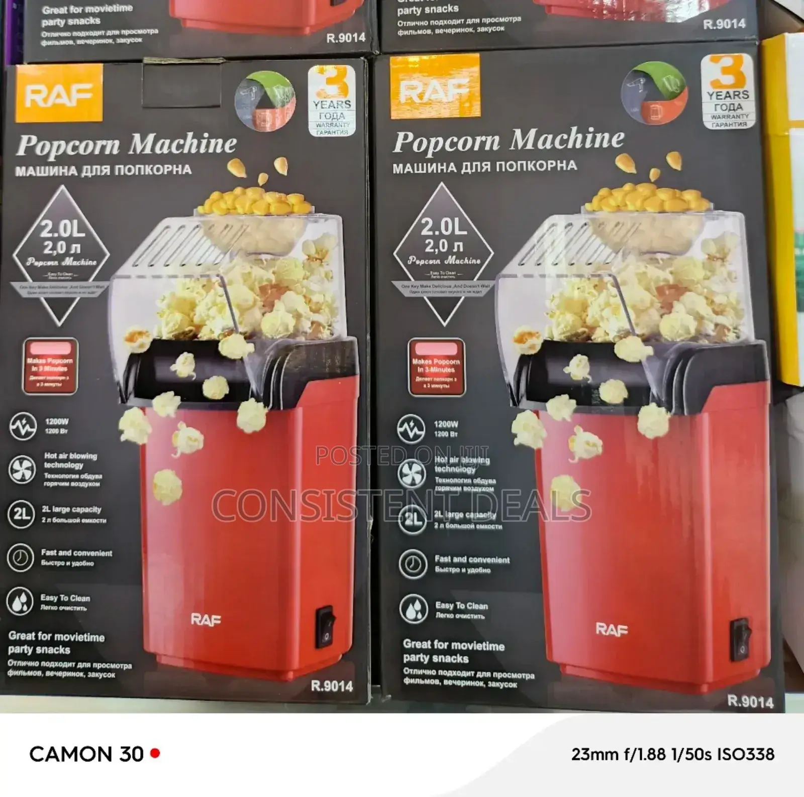 Raf 2L Capacity Electric Popcorn Maker