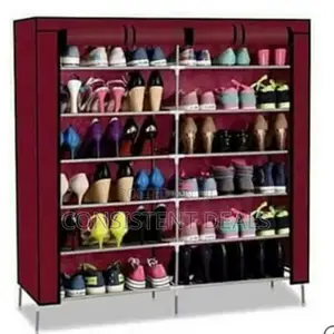 Metallic Frame and Cloth Shoe Rack
