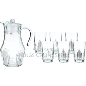 7 Pieces Water Set Quality Drinking Glasses -Transparent