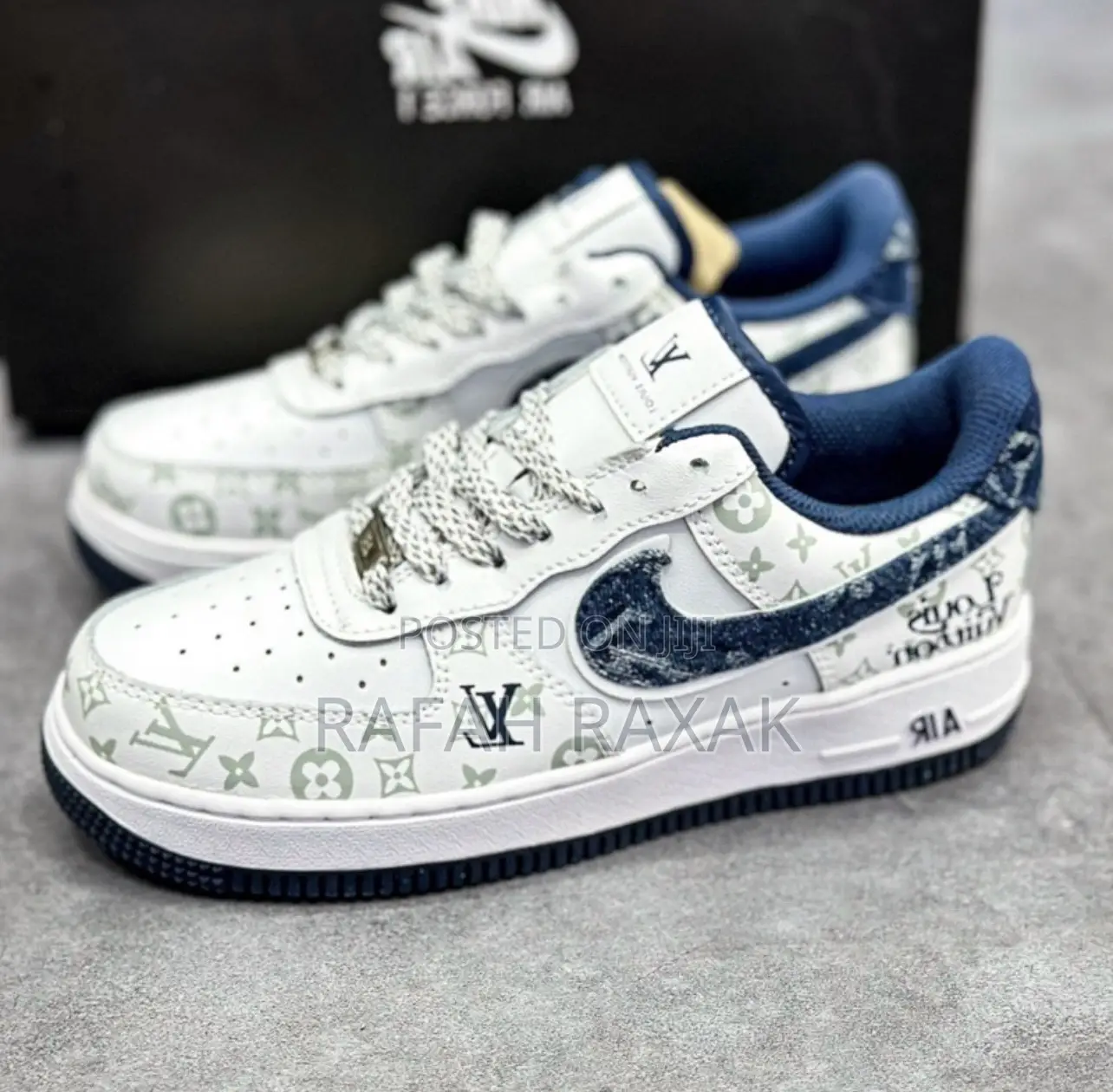 Original Unisex Nike Air Force 1/Louis Vuitton Denim Sneaker