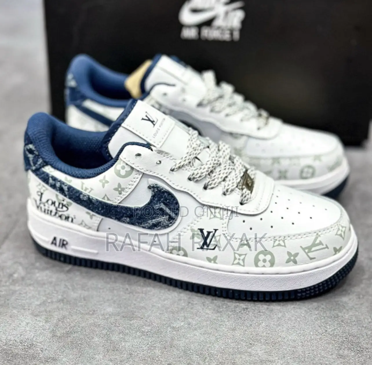 Original Unisex Nike Air Force 1/Louis Vuitton Denim Sneaker