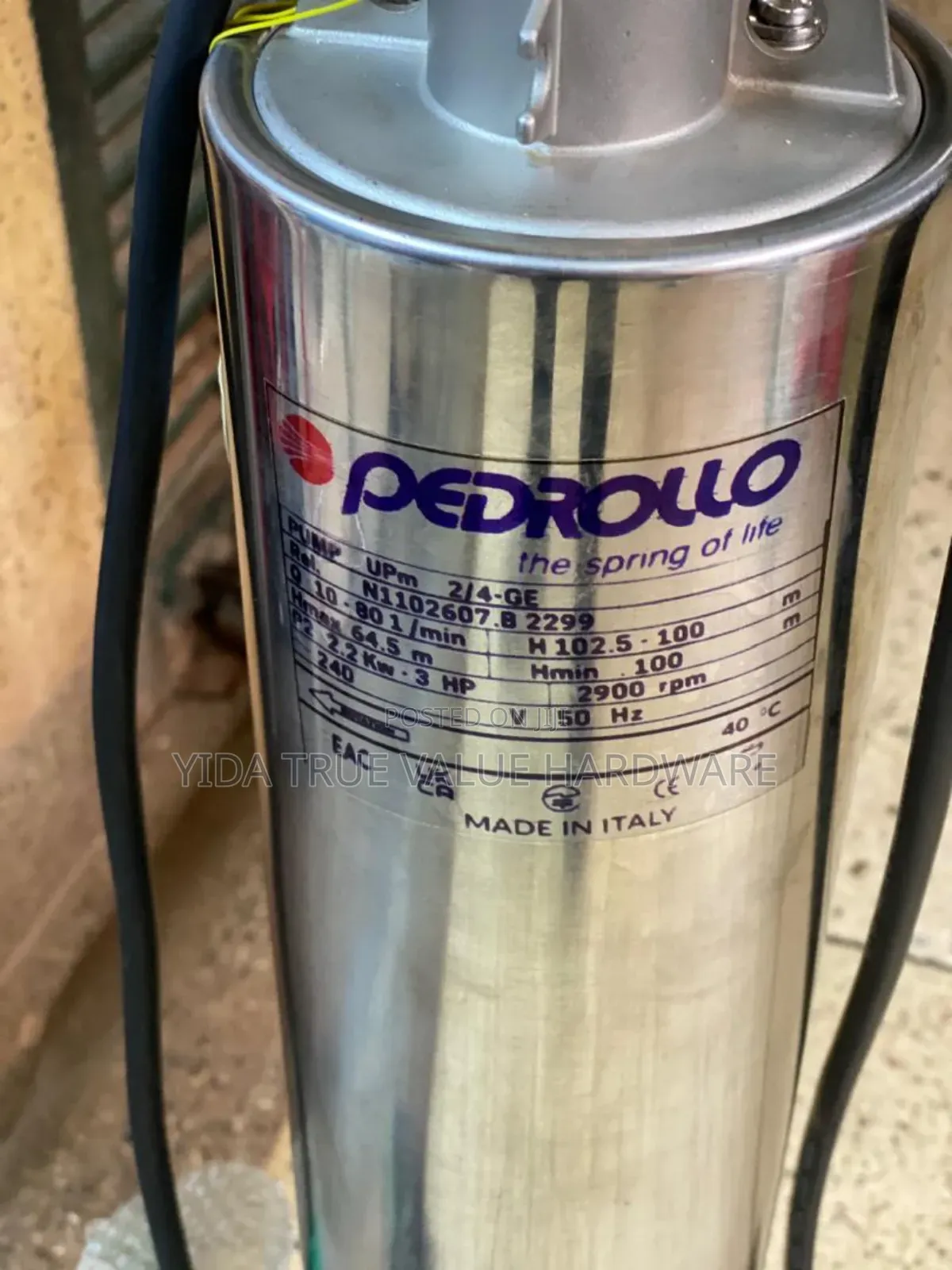 Water Pump Pedrollo 100m Made in Italy