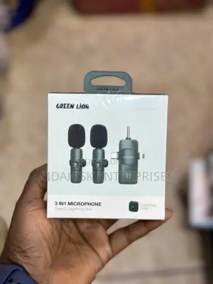 Green Lion 3 IN 1 Microphone Type-C / Lightning /Aux – Green