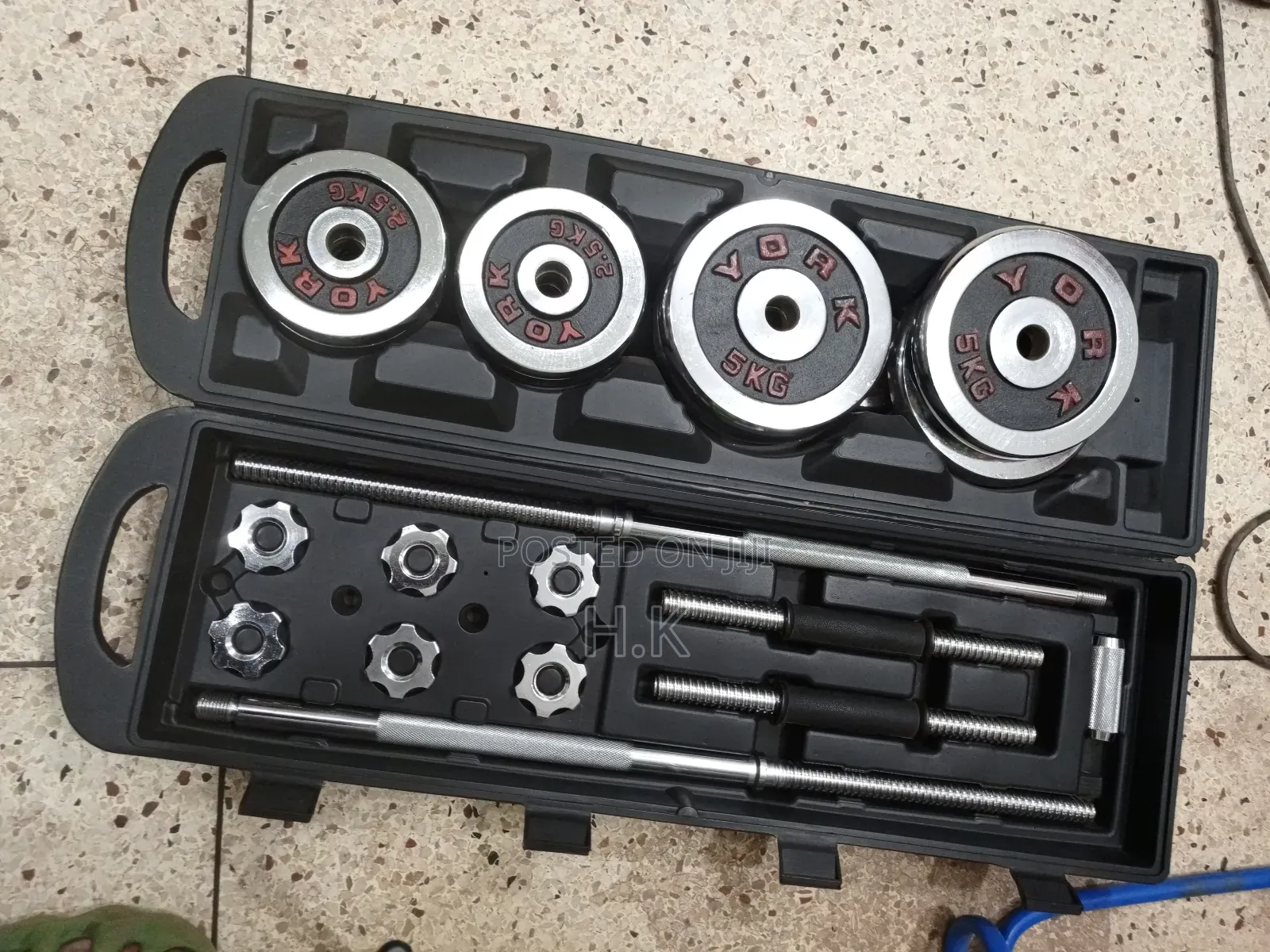 50kg Iron Cast Dumbbell Barbell Set