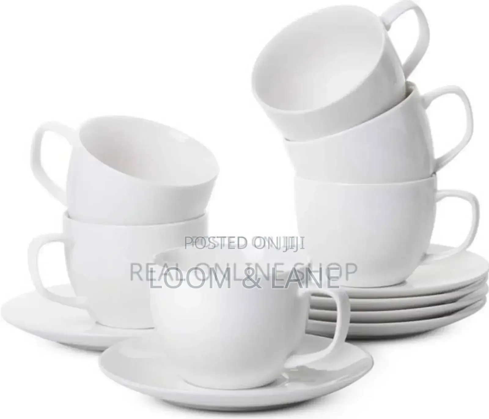 White Tea Cups and Saucers(12pcs)