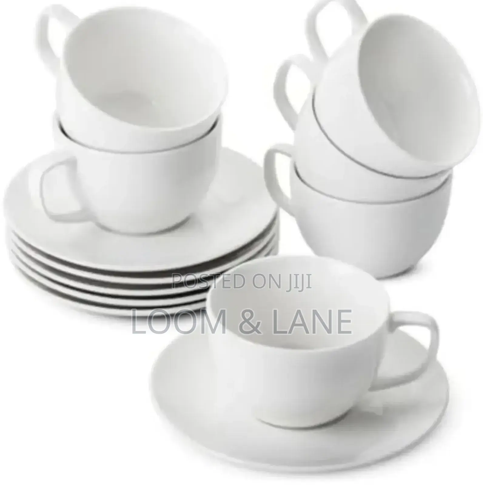 White Tea Cups and Saucers(12pcs)