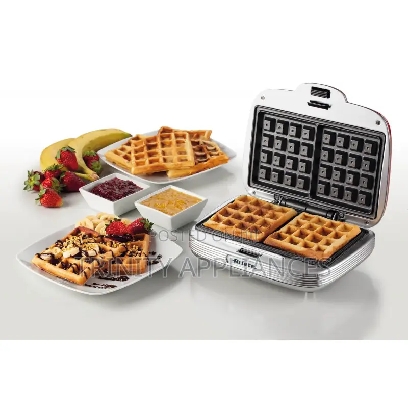 Ariete Waffle Maker With Non-Stick Electric Plates- Red