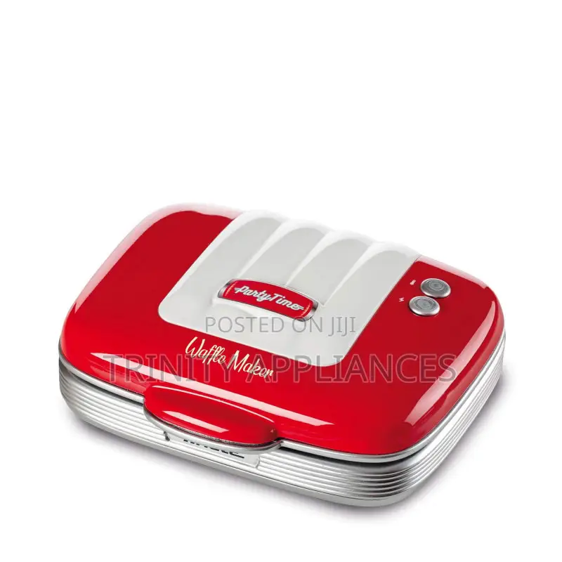 Ariete Waffle Maker With Non-Stick Electric Plates- Red