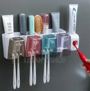 Bathroom Toothbrush Holder Automatic Toothpaste Despenser