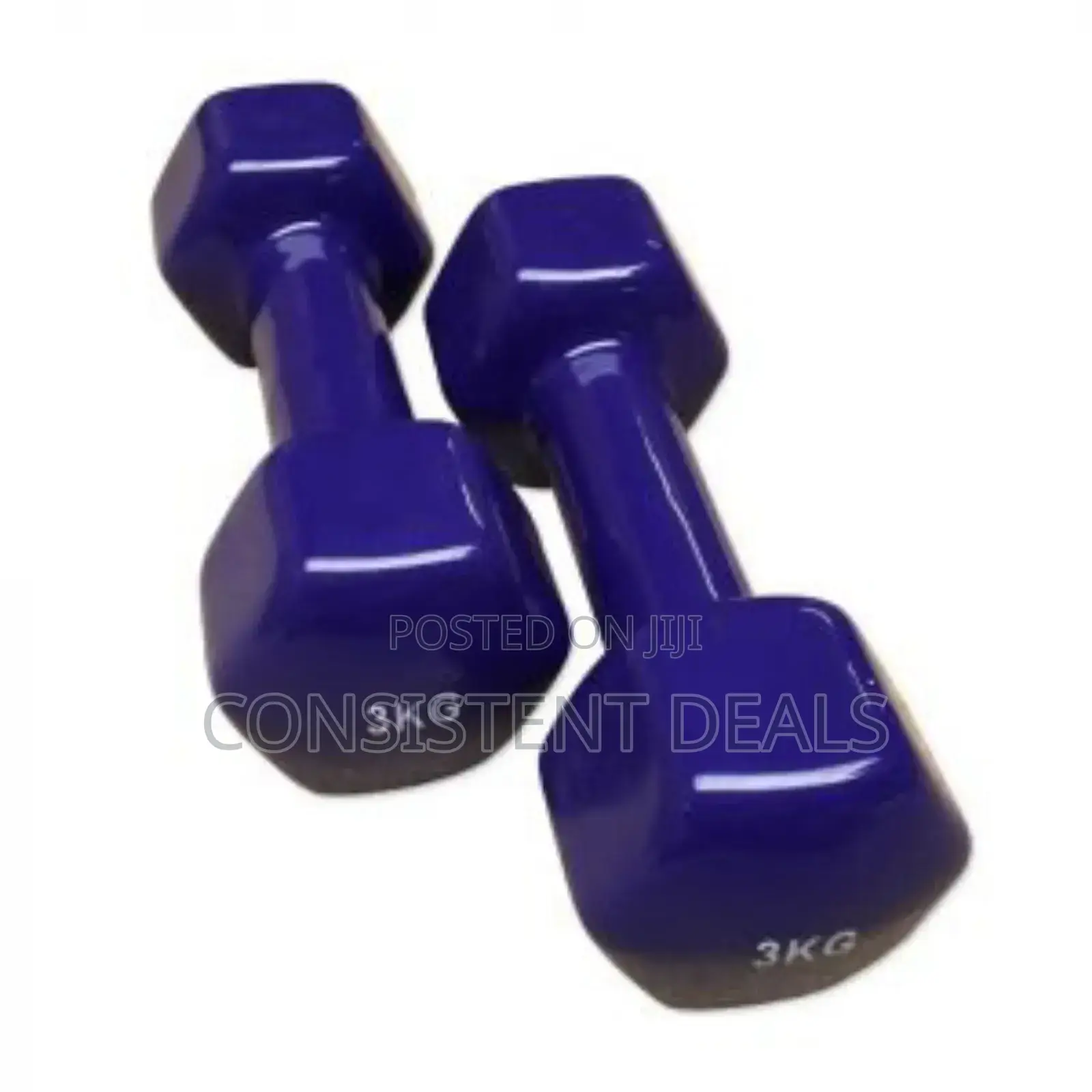 Pair of 3kg Cast Iron Vinyl Coated Dumbells