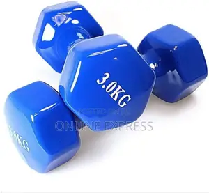 Photo - 3kg Pair of Vinyl Coated Cast Iron Dumbbells