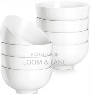 Large White Ceramic Soup Bowls(6pcs)