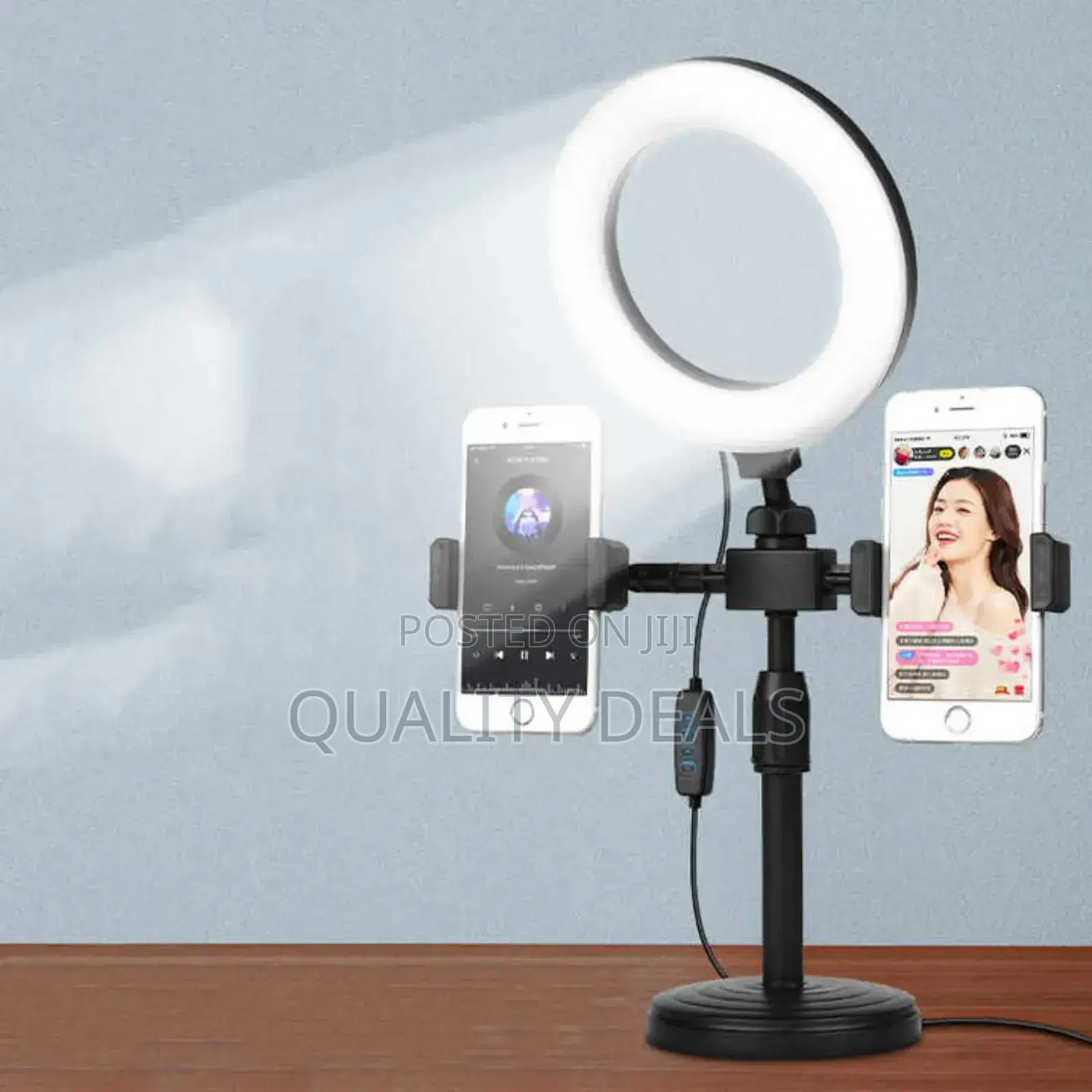 Generic Desktop Dual Phone and Ring Light Holder